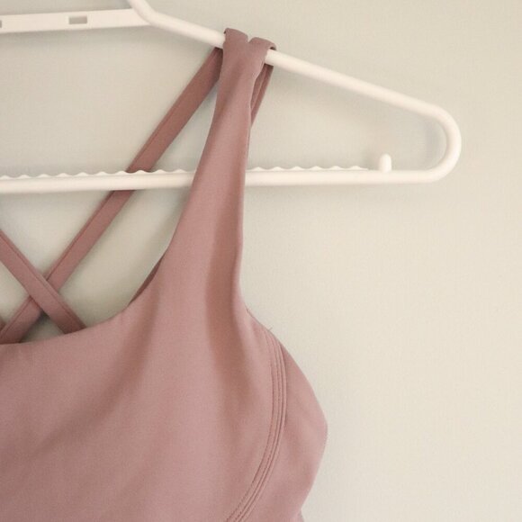 Grace Form Women's Pink Small Strappy Criss Cross Stretch Activewear Sports Bra - Picture 4 of 8